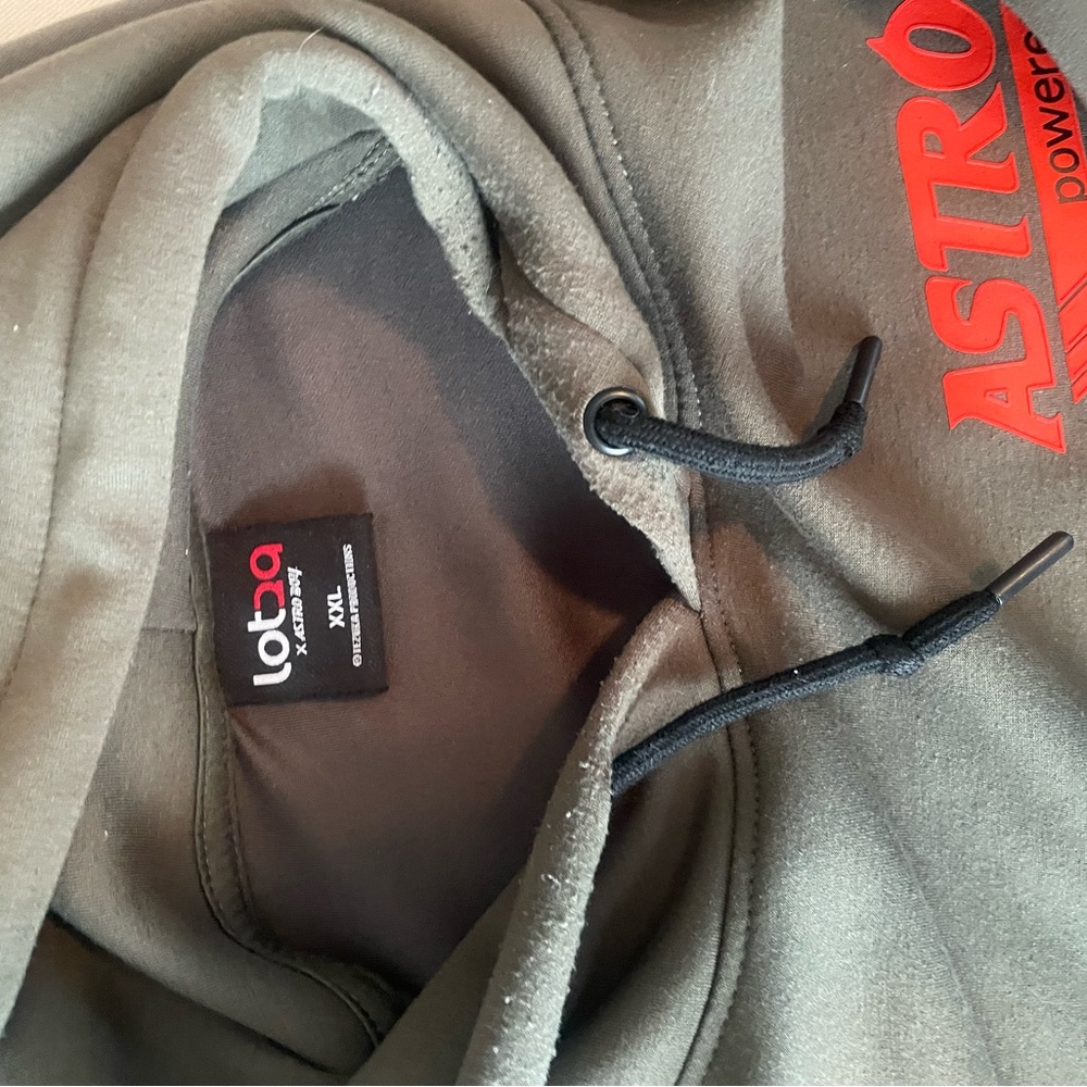 Lot29 Astro Boy Olive Hoodie with orange  , white and black  Graphics - Picture 3 of 5